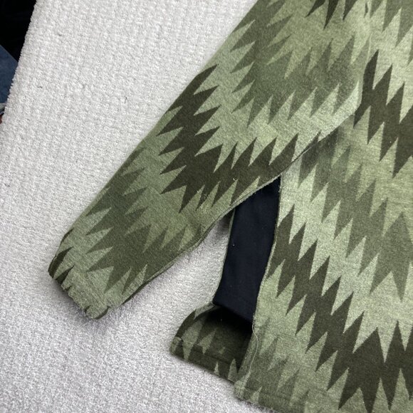 Hooké Mens Sz XS Apalachian Pullover Polar Fleece Green Aztec AOP Fishing Read - Picture 13 of 16